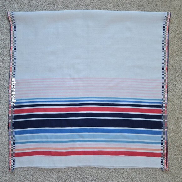 Inouitoosh Silk/Cotton Lightweight Striped Scarf Inoui Editions - Picture 10 of 10